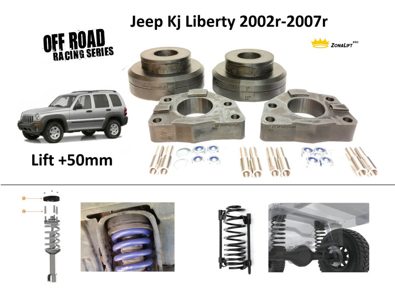 Jeep kj liberty cherokee podkładki lift kit 50mm off road 4x4 21